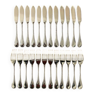Christofle pearls 12 fish cutlery 24 pieces excellent condition