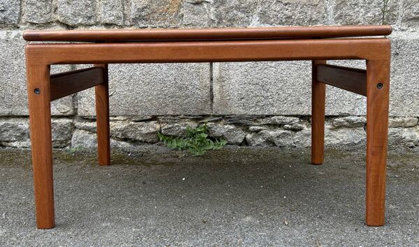 Table basse teck danois Trioh Mobler attribuée à Niels Bach, vintage, années 1960
