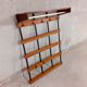 Wall coat rack in teak and vintage black metal