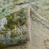 3x10 green tones turkish runner rug, 91x299cm