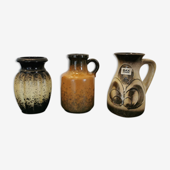 Lot de 3 vases vintage West Germany