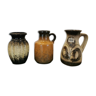 Set of 3 vintage West Germany vases