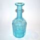 Vintage turquoise blue molded glass carafe 24cm