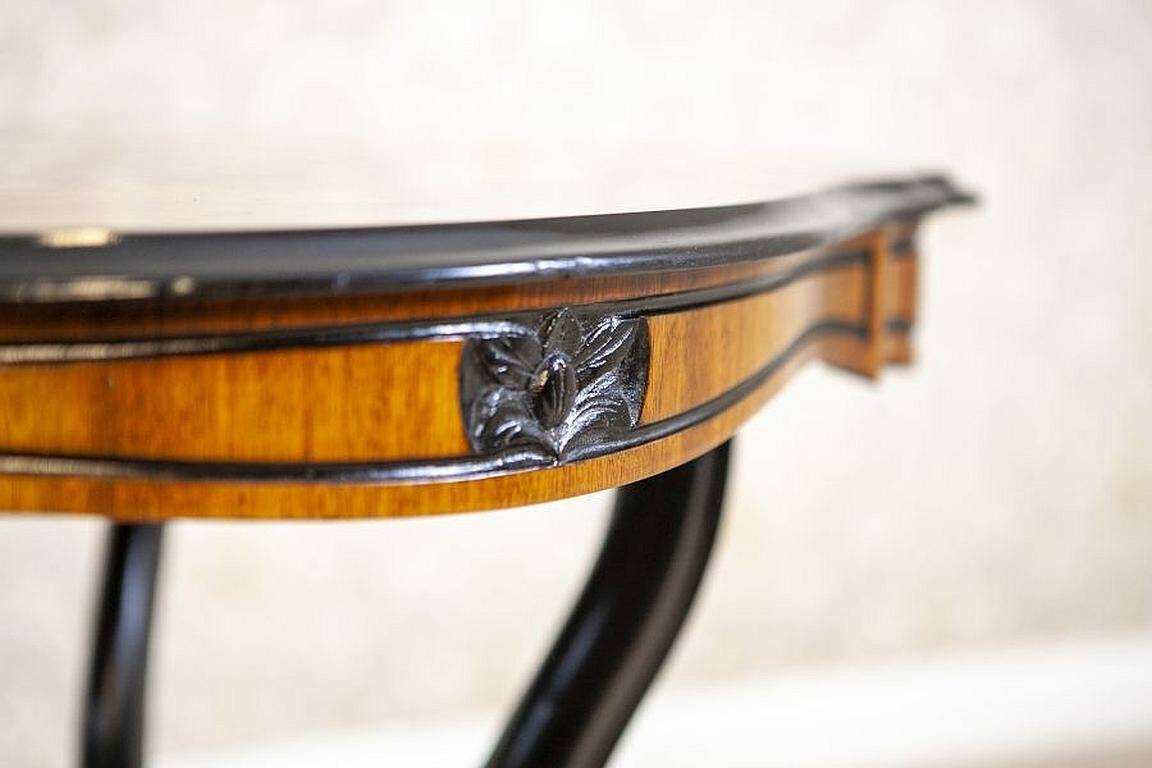 Antique Walnut Side Table with Veneered Top, 1890s