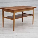 1970s, Danish design, folding sofa table, teak and oak wood