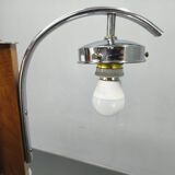 Art Deco Chandelier, Chrome, Walnut & Glass, 1930s