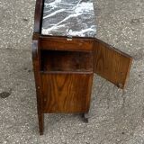 Art Deco bedside table in oak and marble