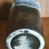 Vase style Vallauris black and blue H 14 cm