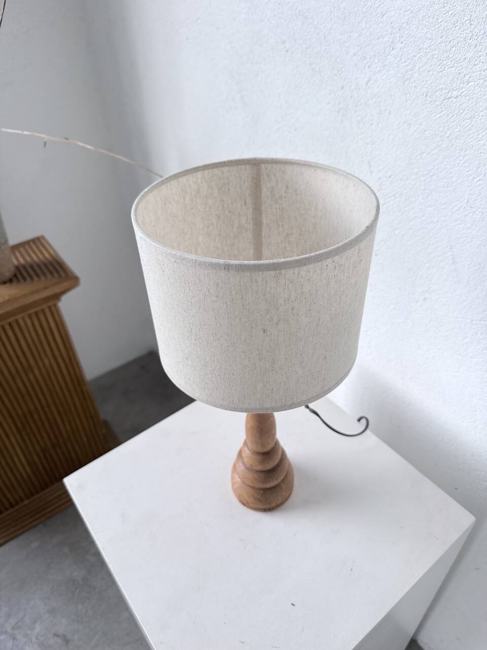 Lampe de bureau en bois chêne clair 1950