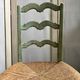 Provençal chair in water green wood and woven straw