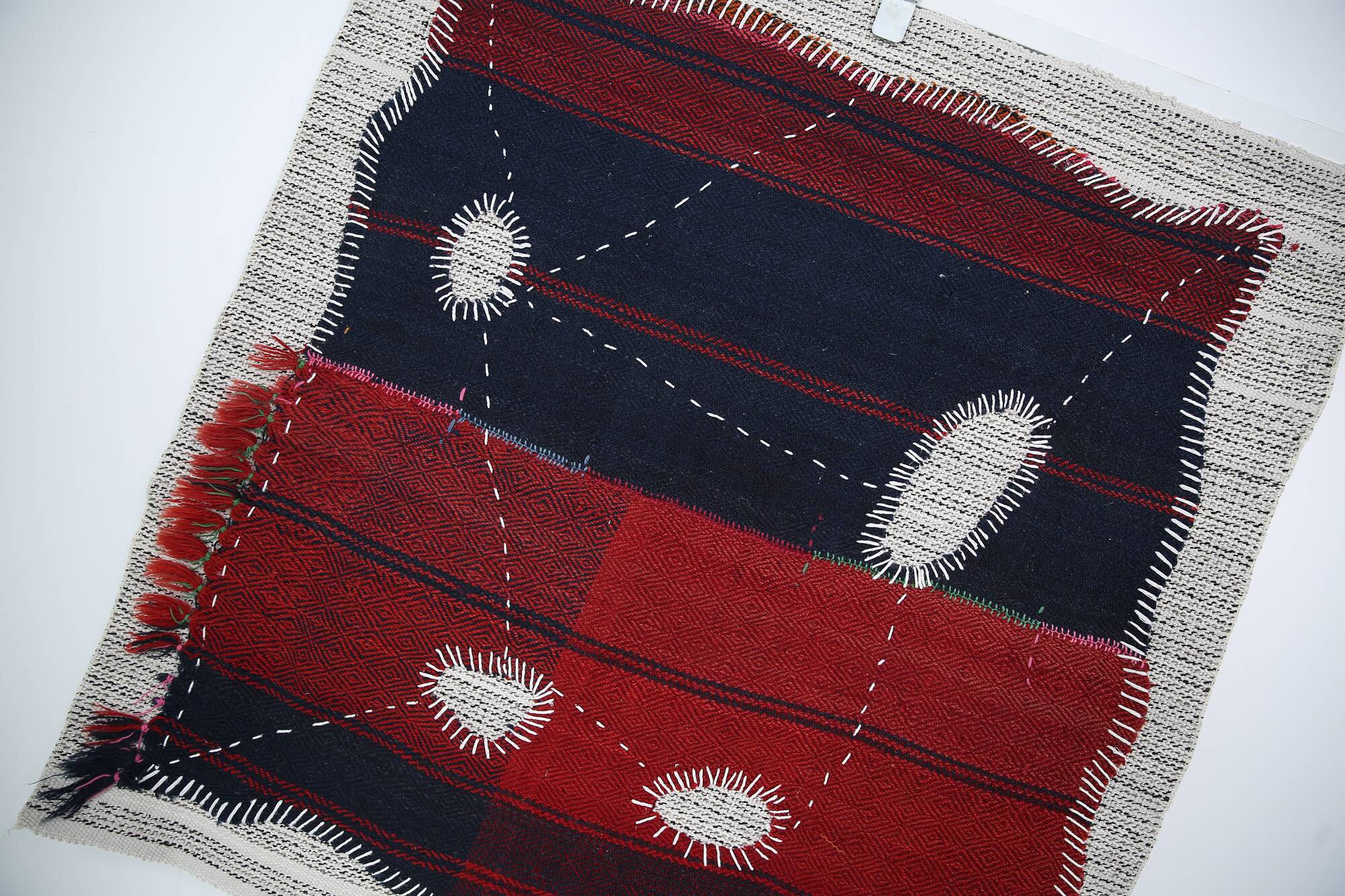 Hand Woven Tribal Wall Hangin, Boho Textile Art, 103x106 Cm
