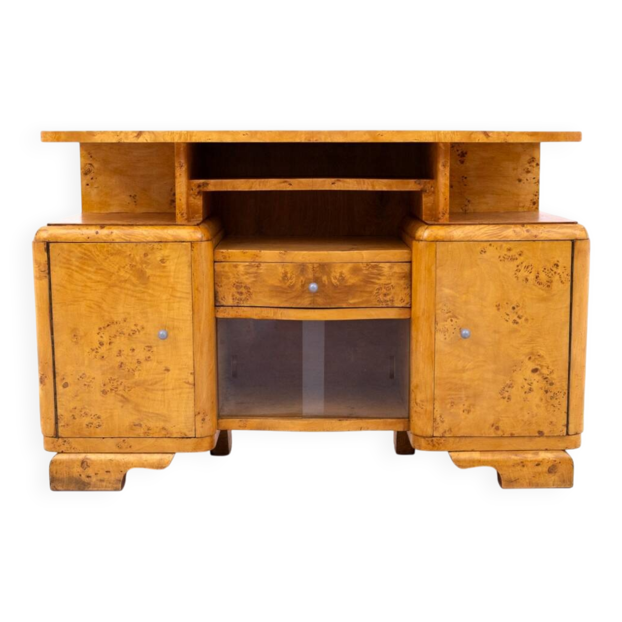 Art Deco chest of drawers, perfect for a TV, Poland, mid-20th century.