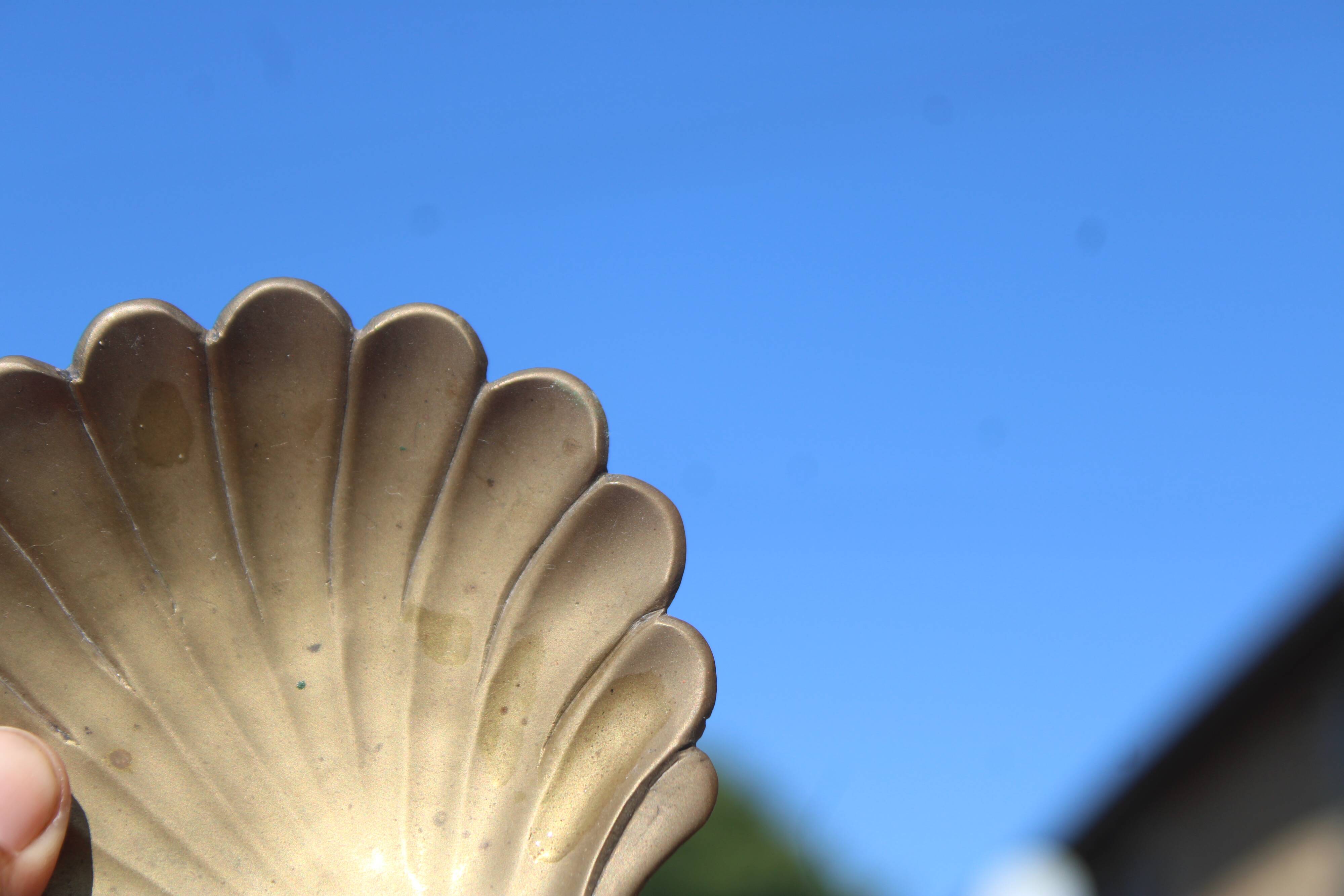 Vintage brass shell tray