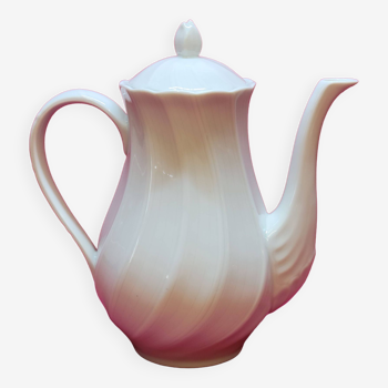 Teapot coffee pot in porcelain bernardaud limoges france twisted