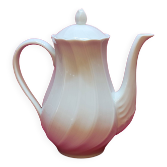Teapot coffee pot in porcelain bernardaud limoges france twisted