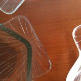 Set of 5 scallops Thick greenish glass PYREX - Vintage