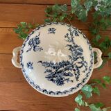 Soupière ancienne en porcelaine opaque de gien - modèle chardons – xixème s