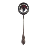 Christofle modele rubans croises - louche a potage metal argente parfait etat