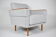 Mid-century modern armchair, restored, 1960, light grey