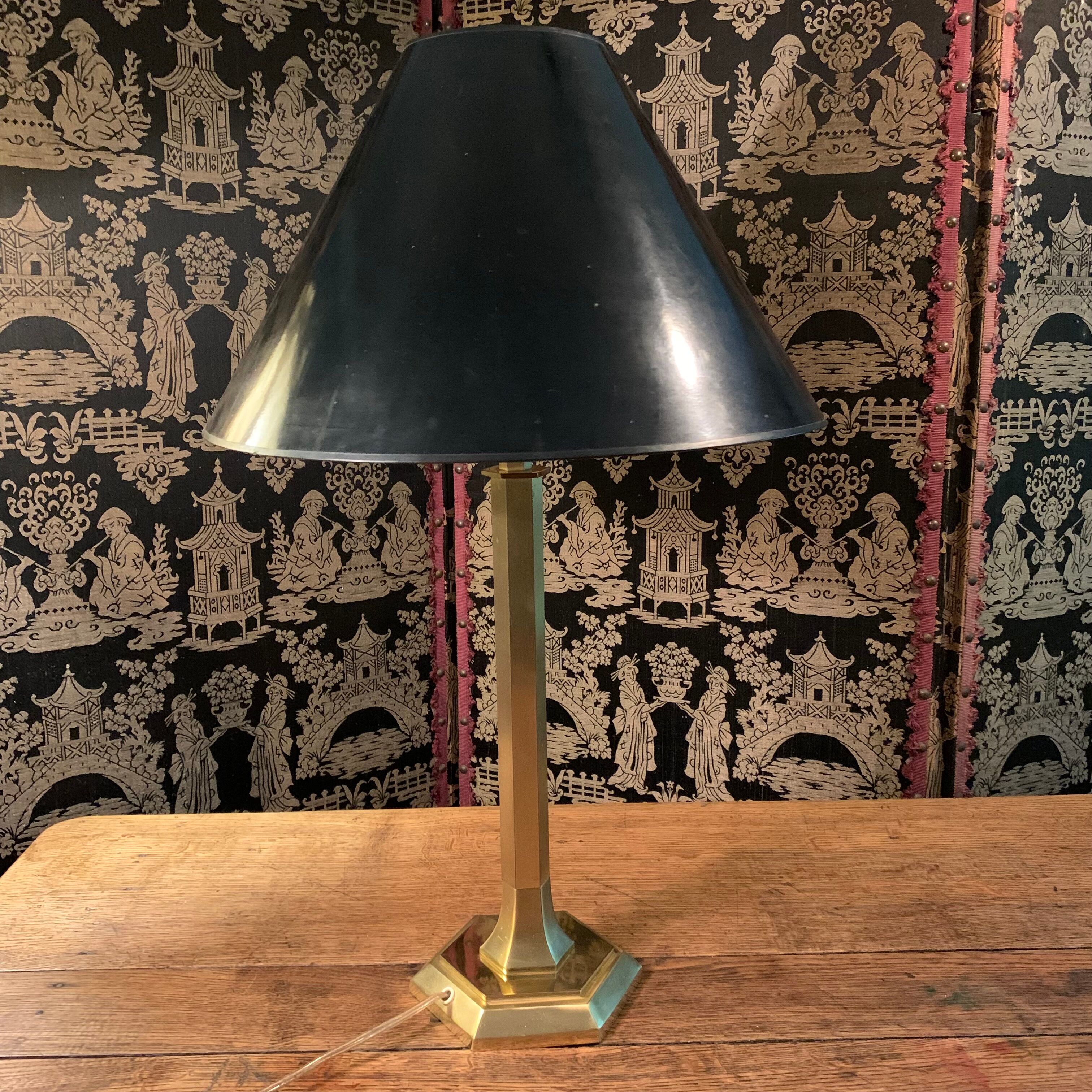 Golden brass lamp 65 cm