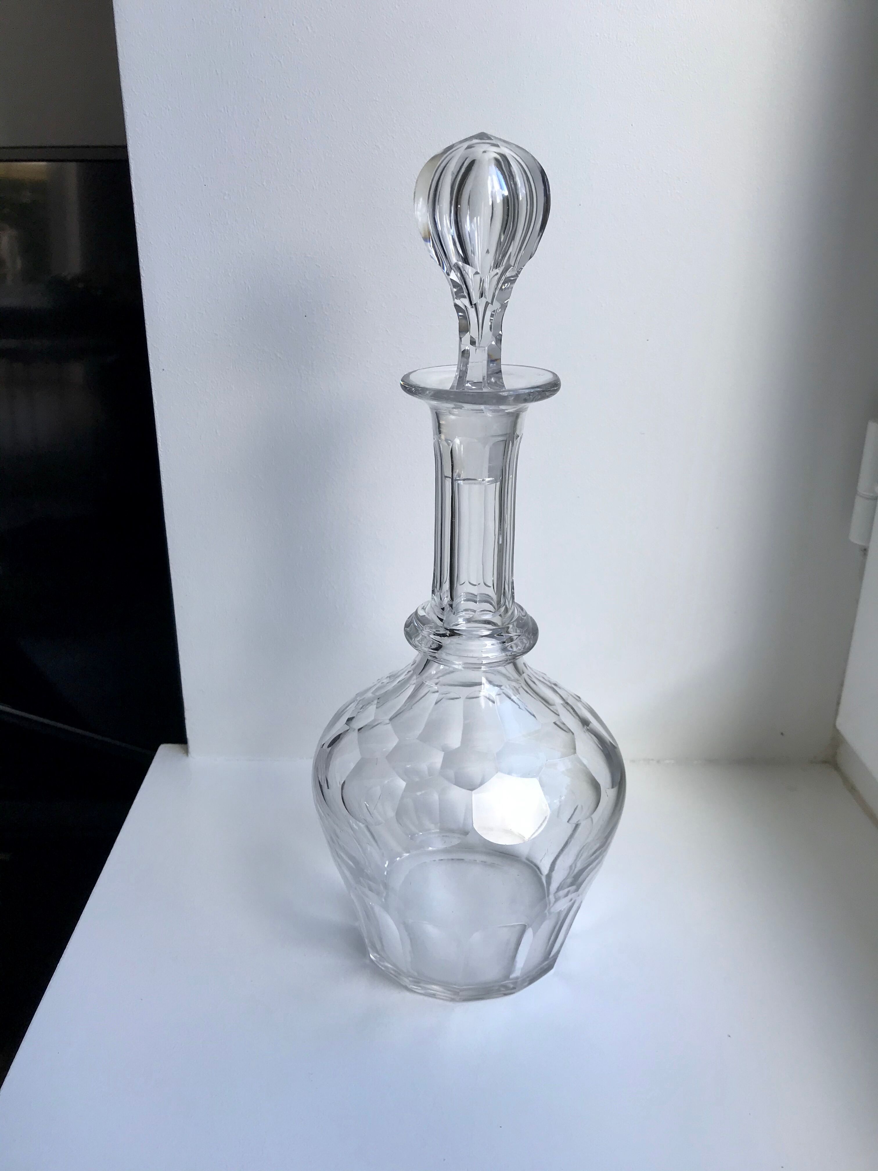 Crystal wine decanter early twentieth century