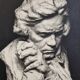 Old photograph by Eugène Fiorillo after Fix Masseau, bust of Beethoven, silver print