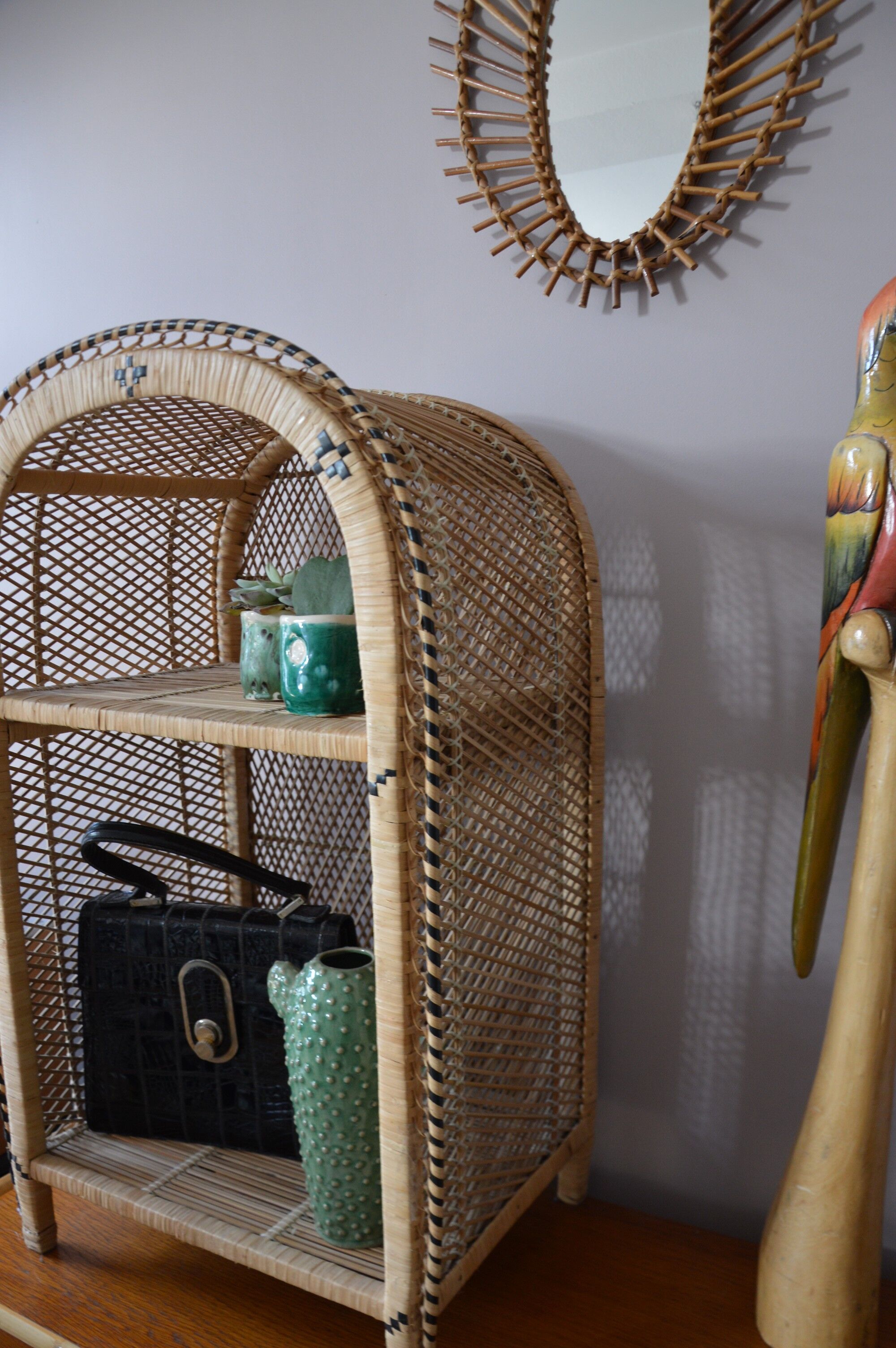 Vintage Emmanuelle rattan shelf