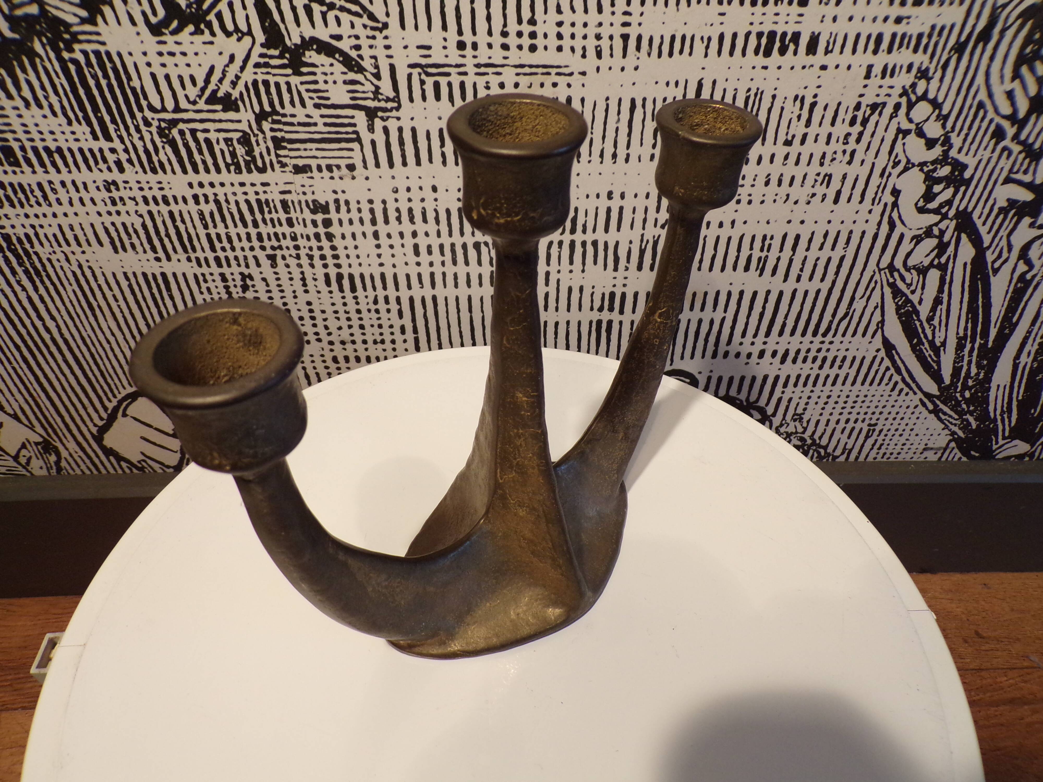 Brutalist Guild Bronze Candle Holder