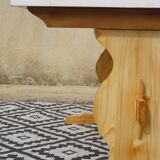 Table made entirely of solid pine, white top.