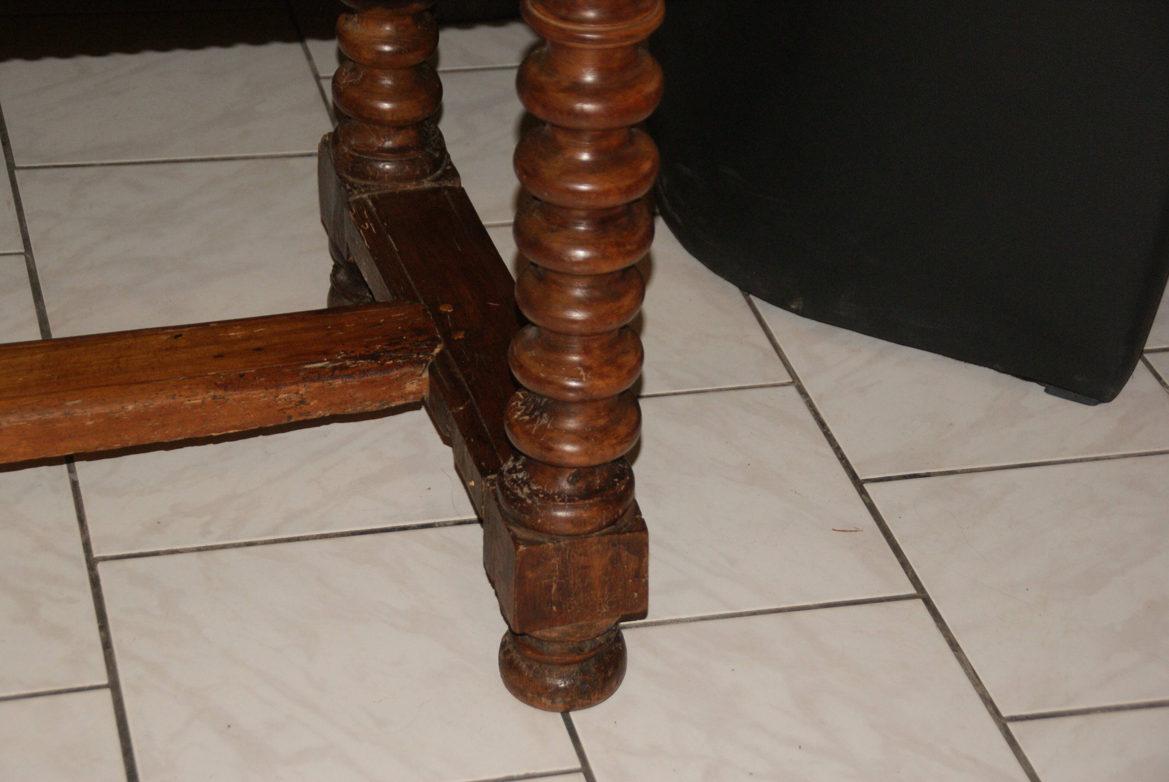 SAVOYARD CHALET TABLE, carved, with two drawers, late 18th century