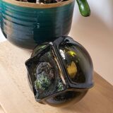 Round smoked glass vase