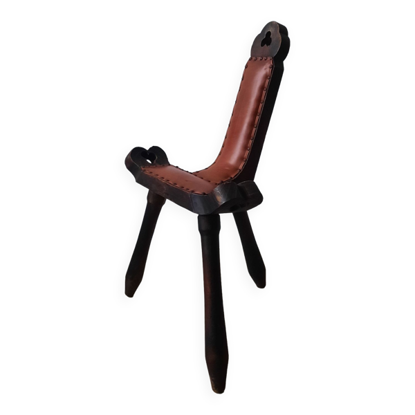 Chaise d'appoint tripode de style Brutaliste des années 50