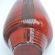 Vintage red ceramic vase scarified decoration elchinger 50' signed