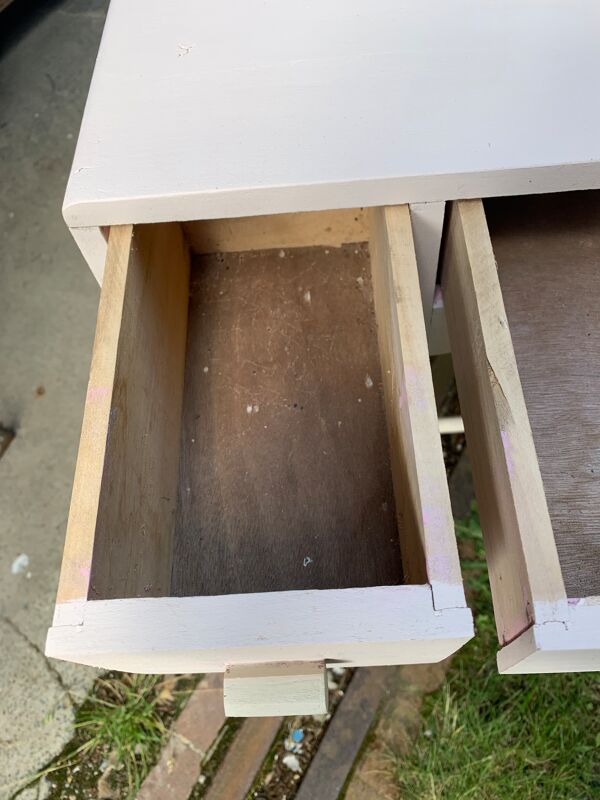 Bureau enfant rose poudré vintage