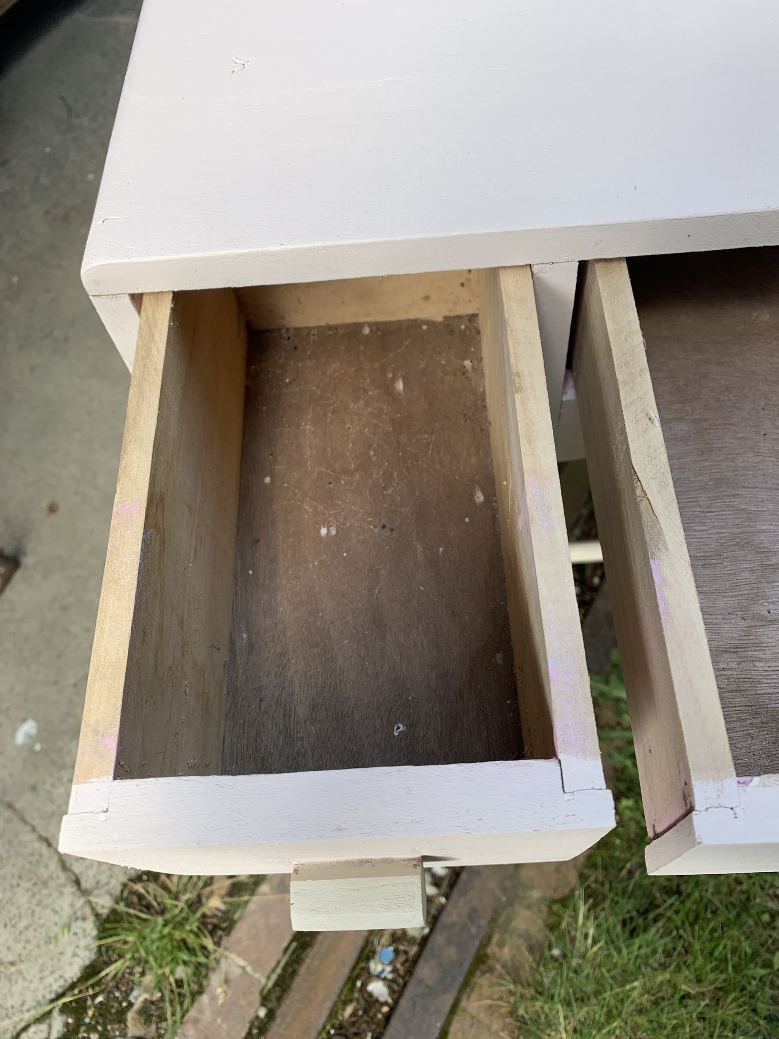 Bureau enfant rose poudré vintage