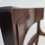 1920-30s, carved wood armchair, design after Georges Jacob, reupholstered.