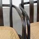 Set of 2 vintage wooden design dining/bistro chairs with woven seats