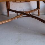 Antique two-tone rattan armchair