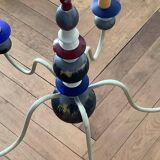 Baroque vintage chandelier 5 branches wood + metal