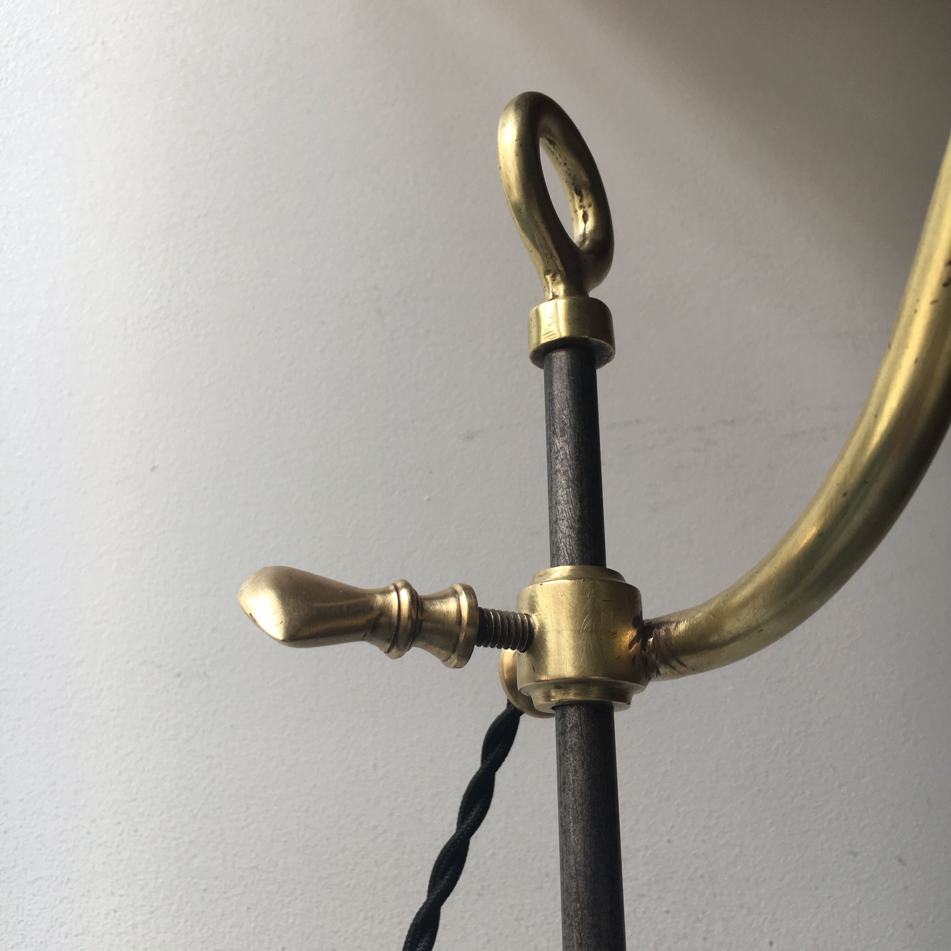 Old with opaline gooseneck desk lamp