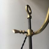 Old with opaline gooseneck desk lamp