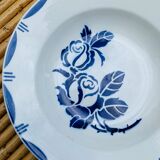 Set of 6 old earthenware soup plates, Sarreguemines Bastia service