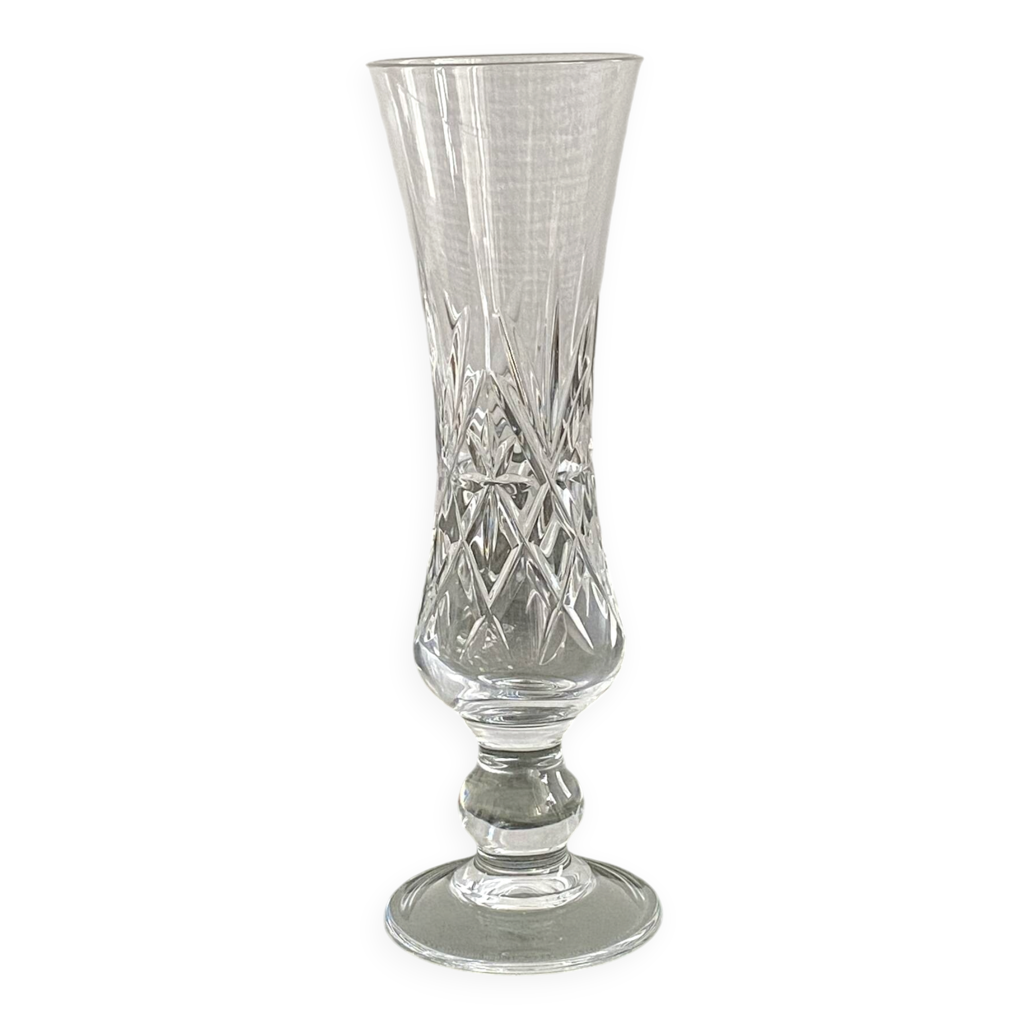 Cut crystal single-stem vase
