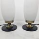 Paire de lampes de table en verre opalin, Italie années 1950
