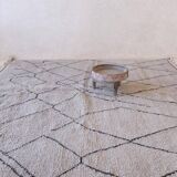 Tapis Beni Ouarain Gris et Noir - 281 x 274 cm