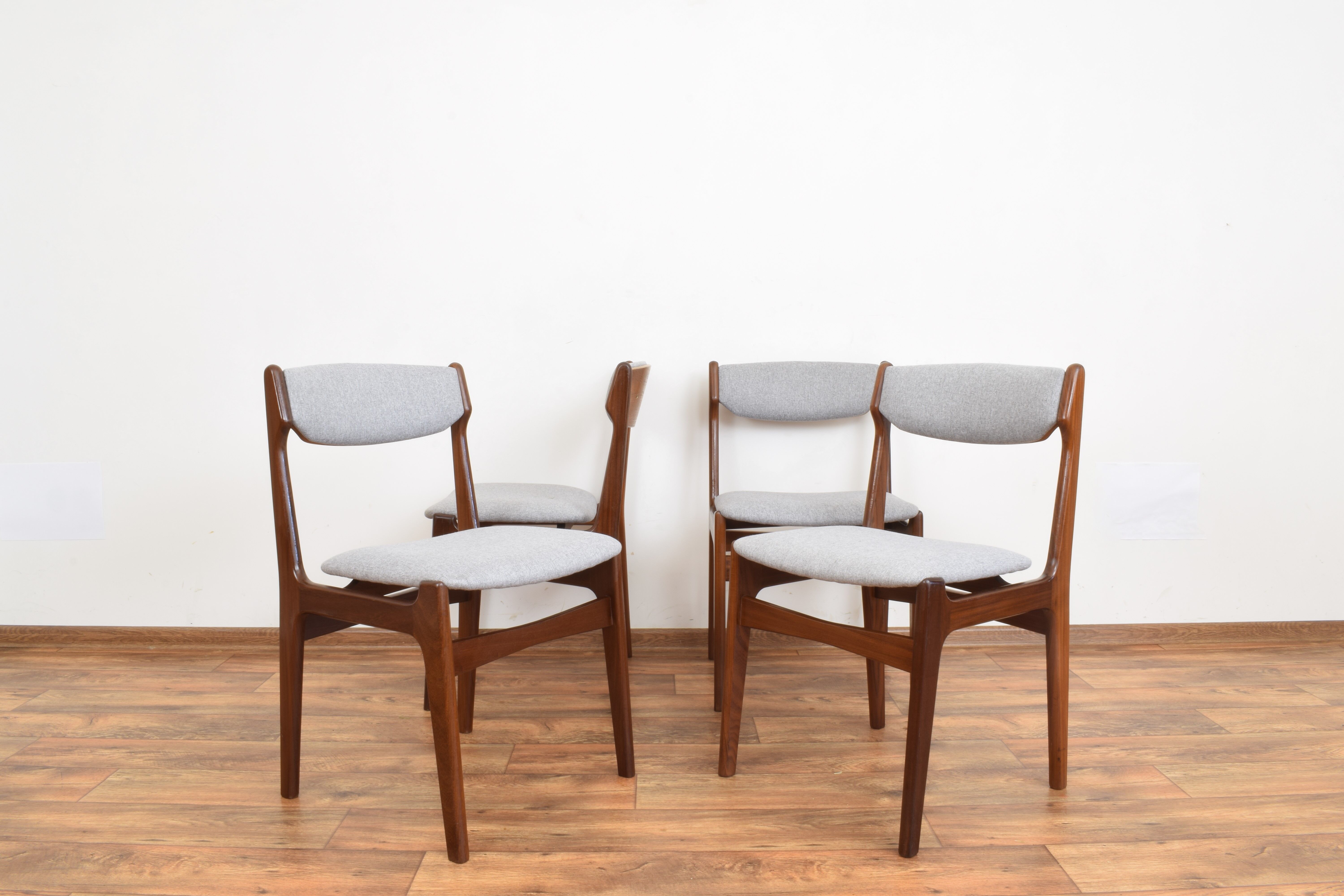 Danish Teak Dining Chairs by Erik Buch, Set of 4
