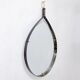 Mid-Century Modern Brass and Steel Drop-Shaped Mirror, Italy, 1970s
