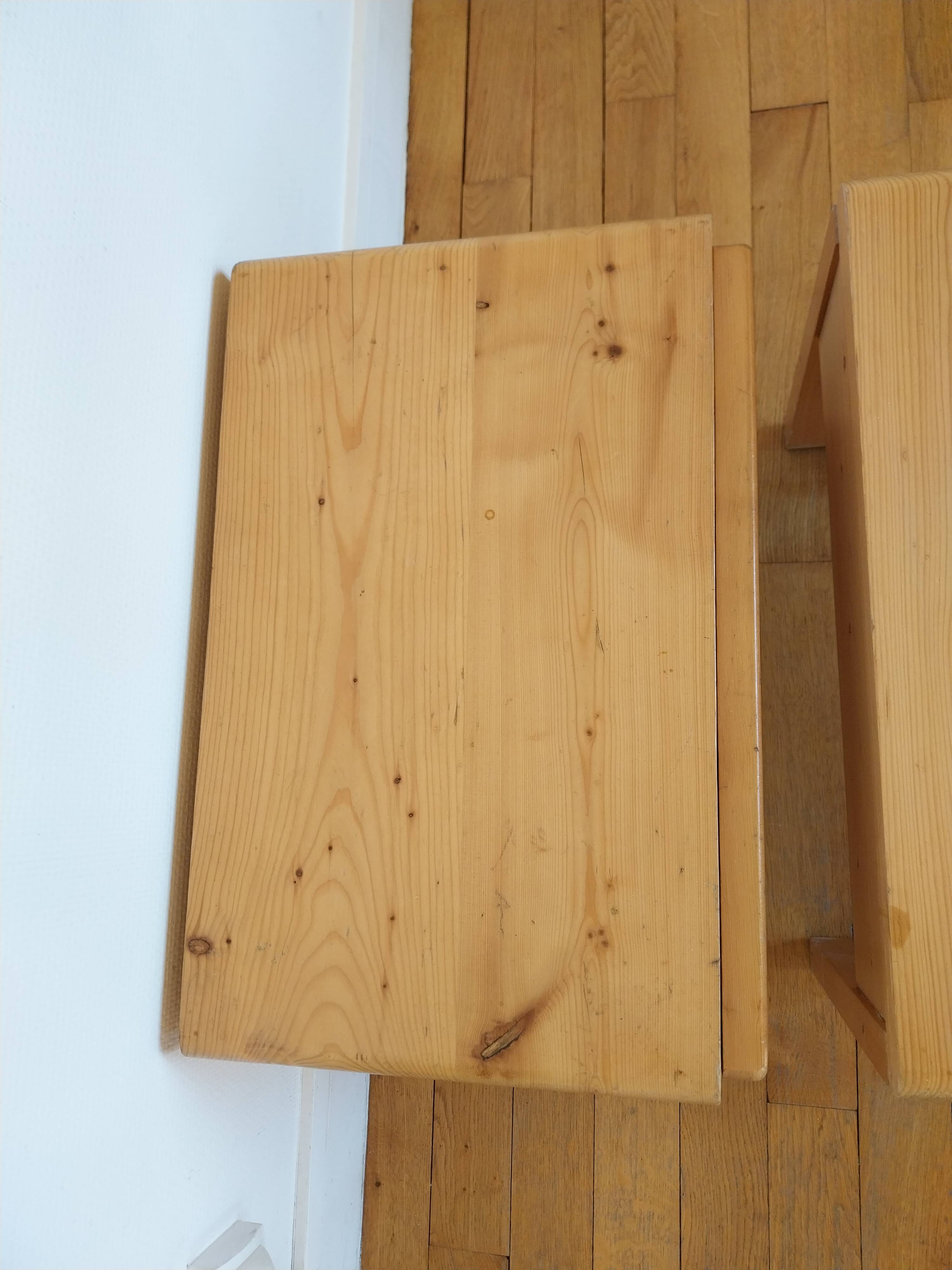 Pair of bedside tables Charlotte Perriand Les Arcs