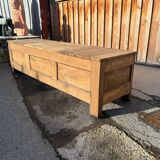 Antique solid wood storage bench – (sanded and ready to be treated)