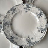 6 Longwy Ironstone Flat Plates, Lorraine Pattern